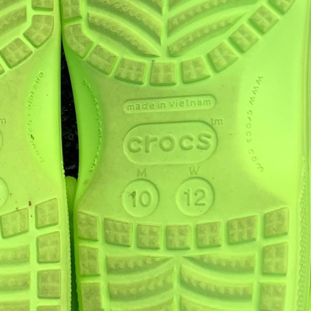 Crocs Classic Clog Lime Green Mens 10 Womens 12 Comfort Slip On Shoes 10001 - Picture 8 of 10